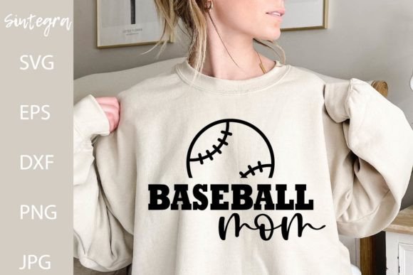 Baseball Mom SVG Cut File, PNG Print