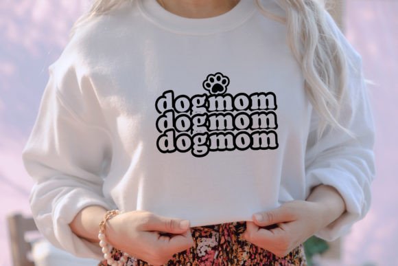 Dog Mom SVG - Stacked Font: Graphics for Crafts & Small Business