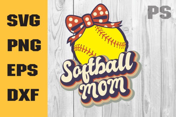 Softball Svg, Retro Softball Mom Svg